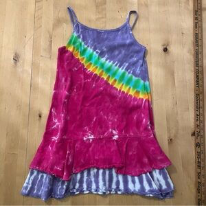 Vibrant Tie-Dye Cotton Kids Dress